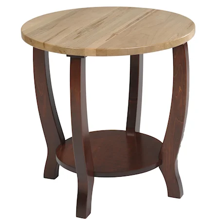 Round End Table with Shelf